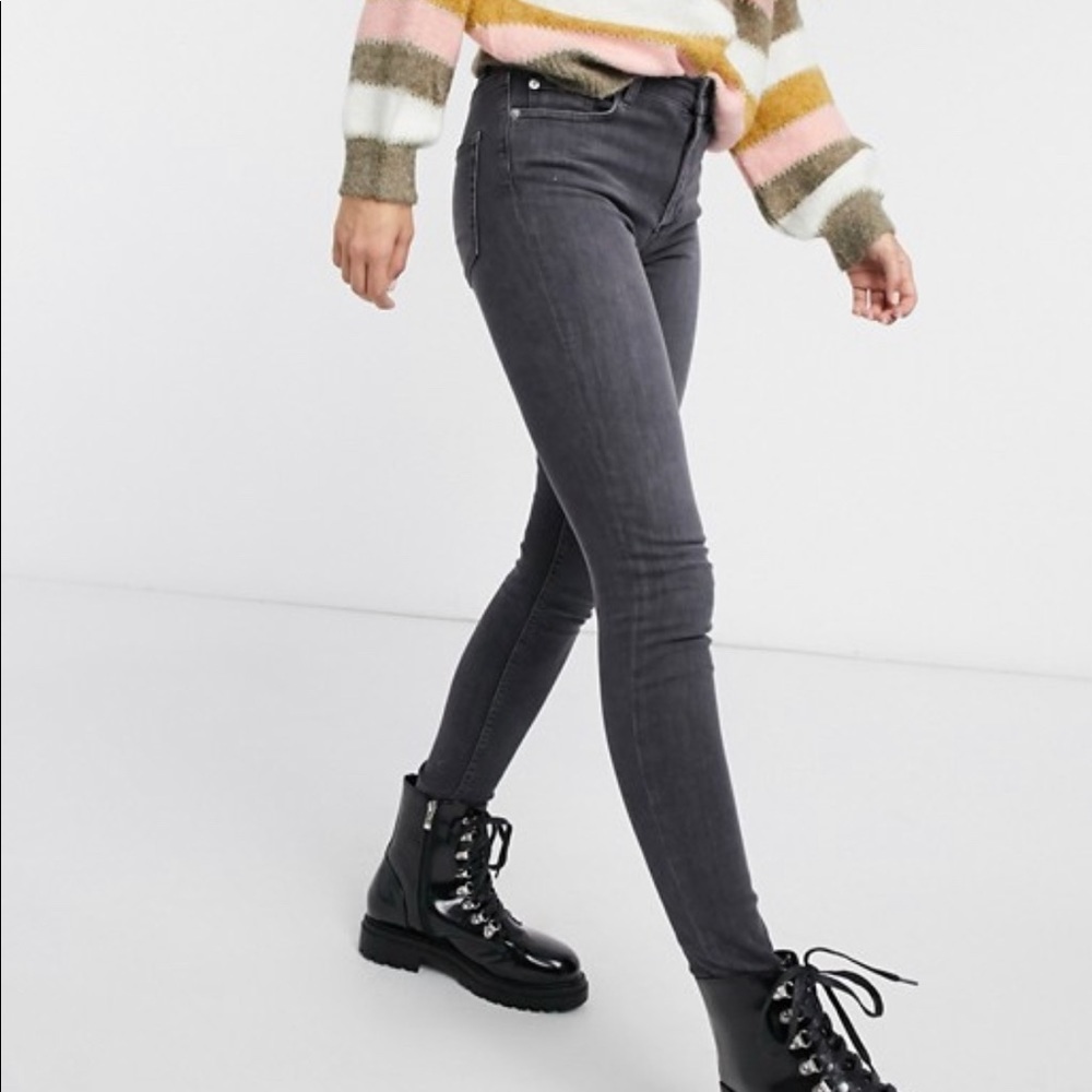 French Connection Rebound skinny jeans in charcoal size 0 NWT